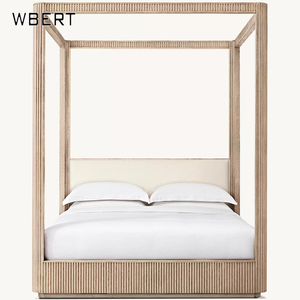 WBERT American Country Retro <span class=keywords><strong>de</strong></span> madera maciza cama <span class=keywords><strong>de</strong></span> matrimonio luz francesa <span class=keywords><strong>de</strong></span> lujo Simple Villa Guild mansión cama <span class=keywords><strong>de</strong></span> boda cama doble <span class=keywords><strong>de</strong></span> gama alta - Product Image 1