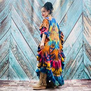 Belle Designer Maxi Festival Caftan Robe Jersey Coton Boho Hippie Robe Courte Sans Manches Nouvelle Mode D'été Casual D - Product Image 6