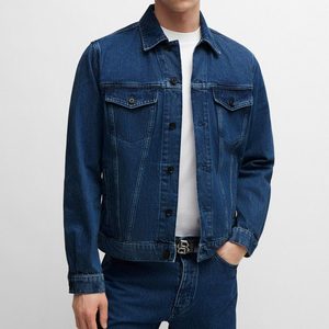 Veste en jean déchiré pour hommes en gros Manteau en jean vieilli à la mode Streetwear Slim Fit Vêtements d'extérieur décontractés pour hommes - Product Image 1