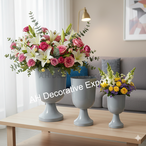 Handcrafted Modern Matt Metal Flower <b>Vase</b> for Home and Event Decor - Product Image 2