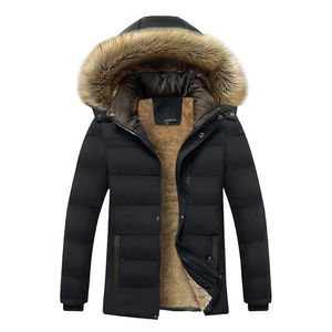 Vestes parka en toile de style hivernal pour la rue, vêtements d'extérieur personnalisés, coupe-vent, imperméables, à capuche en fourrure - Product Image 1