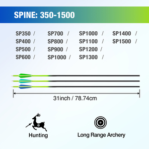 Mũi tên carbon nhẹ 31 inch, thân thép ID 6.2mm, bắn chính xác, dịch vụ tùy chỉnh cho săn bắn cung, cung hợp chất - Product Image 2