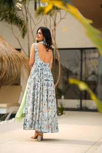 Georgette de diseñador con estampado digital Fancy Kameez Suit Long Fashion-Style Pakistani Dress para función de fiesta, traje de diseñador - Product Image 5