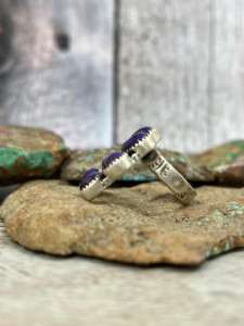 Handmade Natural Purple Dahlia Turquoise <b>925</b> Sterling <b>Silver</b> Adjustable Fine Jewelry <b>Ring</b> Unique Statement Jewelry For Women - Product Image 4