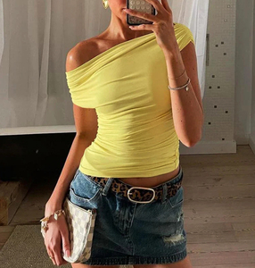 All'ingrosso canotta a spalla senza spalline personalizzata da donna tinta unita elasticizzata Slim Fit estivo Basic Crop Top Casual <span class=keywords><strong>Clubwear</strong></span> - Product Image 1