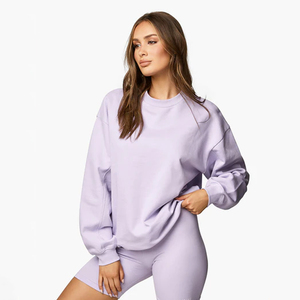 Sudaderas con capucha de gimnasio para mujer, sudaderas con capucha cortas personalizadas en blanco, sudaderas con capucha para mujer atléticas, sudaderas con hombros caídos de gran tamaño, tarifa al por mayor - Product Image 6