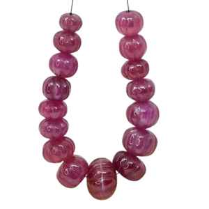 Cuentas de melón talladas en Rubí, hebra de piedras preciosas sueltas de forma ovalada Natural para collar, pulsera, fabricación de joyas, proveedor de India al por mayor - Product Image 3