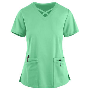 Conjuntos de Uniformes Médicos para Enfermeras, Venta al por Mayor, Tela Elástica, Dos Piezas, Traje Quirúrgico Médico para Hospital, Suministro OEM - Product Image 4