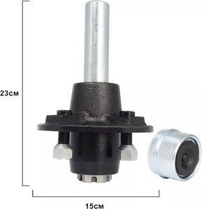 Paquete de 2 husillos redondos BT8 y 4 en 4 "Bolt Idler 1" Hub Trailer Axle Kit 2000 Lbs - Product Image 1