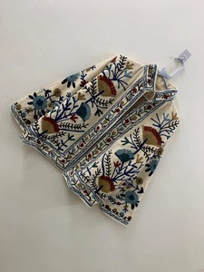 Indian Style Handmade Coat Floral <b>Velvet</b> Embroidered <b>Jacket</b> Mock Collar <b>Velvet</b> Tailored <b>Jacket</b> For <b>Womens</b> - Product Image 2