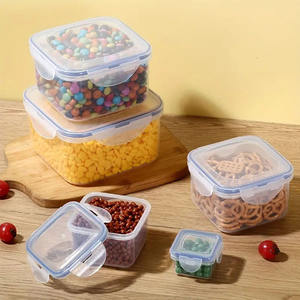 Rectangular Hermetic Food <b>Storage</b> <b>Containers</b> With Clip-On Lids, <b>Stackable</b> Design For Freshness Preservation, Minimalist Style, M - Product Image 6