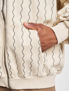 Full Zip Hoodie Streetwear Wavy <b>Line</b> Pattern Hooded <b>Jacket</b> with Pockets Casual Oversized Sweatshirt for Fall Winter Fashion - Product Image 5