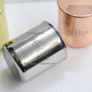 Pots à bougies vides avec logo personnalisé du fabricant Récipient en acier inoxydable placage de cuivre en laiton pour la fabrication de bougies décoration intérieure - Product Image 6