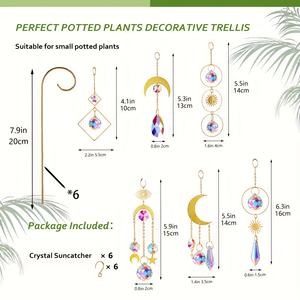 Paquete de 6 Estacas Mini para Plantas de Material EVA con Atrapasoles de Cristal Coloridos - Estacas de 8 Pulgadas para Interiores/Exteriores para Plantas en Maceta - Product Image 4