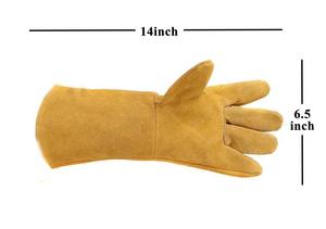 Guantes de Trabajo Industriales de Seguridad para Soldadura, Reforzados con Palma de Piel de Cabra y Cuero Vacuno, Suaves para Conductor, Venta al por Mayor - Product Image 4