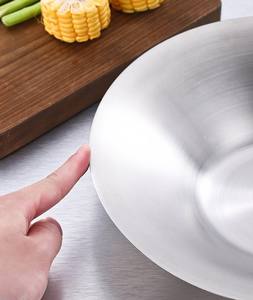 Bol coréen en acier inoxydable 304 <span class=keywords><strong>à</strong></span> paroi simple, rond, pour salade, pâtes, ramen, <span class=keywords><strong>fruits</strong></span> et nouilles, idéal pour restaurant et maison - Product Image 4
