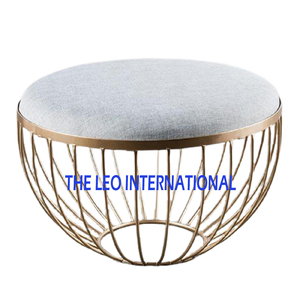 Mesa de Centro Otomana Italiana de Lujo, Diseño Redondo Moderno para Sala de Estar, Mesa de Té Sencilla para el Hogar, Acero Inoxidable - Product Image 6
