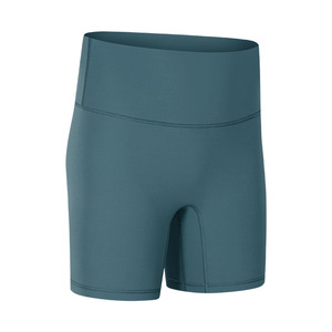 Pantalones cortos deportivos sin costuras de cintura alta para mujer, transpirables, de LICRA de Color sólido/poliéster, para gimnasio, Fitness, Yoga, equipo de trabajo, modelo de estilo informal - Product Image 4