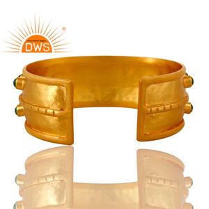 กำไลข้อมืออัญมณีอเมซอนธรรมชาติชุบทอง18K ดีไซน์ทำด้วยมือล่าสุด - Product Image 3