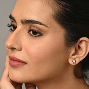 NOVAMART Fine Tosca <b>Silver</b> <b>Stud</b> <b>Earrings</b> Water Drop Star Geometric Patterns Vintage Trendy Cute Engagement Wedding Zircon Diamon - Product Image 3
