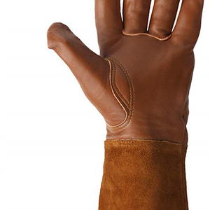 Guantes de fuego resistentes al calor Grano de cabra Palma TIG Guantes de soldadura multitarea Guantes de trabajo de seguridad de cuero de soldadura dividida de vaca - Product Image 5