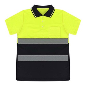 High Visibility <b>Polo</b> Shirt Two Tone Black <b>Polo</b> Shirts Reflective Stripes Hi Vis Construction Clothing Workwear - Product Image 6