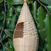 Nouveau Nid d'Oiseaux Suspendu en Bambou Semi-Circulaire MTI BBN-005 de Qualité Supérieure, Écologique et Durable, 100% Pur, Fabriqué par des Experts