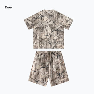 Conjunto Corto Estilo Americano con Estampado de Camuflaje de la Selva, 100% Algodón Jersey, Diseño Transpirable, Ropa Urbana Lisa, Impresión de Logotipo Personalizado - Product Image 6