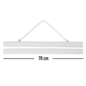 <b>White</b> Plastic Magnetic Poster Strips 70 cm Pair for Wall Display - Product Image 3