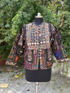 Banjara อินเดียแฮนด์เมดเย็บปักถักร้อย jacke แจ็คเก็ตทํางานแพทช์ผู้หญิงแจ็คเก็ตโบฮีเมียน Boho เสื้อแจ็คเก็ตทํางานด้ายฝ้าย - Product Image 6