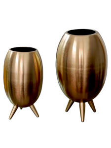 Jarrón Metálico Trípode Costero Hecho a Mano, Elegante, Chapado en Oro, Ecológico, Resistente a la Oxidación, para Arreglos Florales Vibrantes, Estilo Contemporáneo - Product Image 3