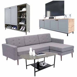 Ensemble de meubles de salon modernes et luxueux en tissu capitonné PK002, 4 pièces, pour la maison et l'extérieur, pour une utilisation en salle à manger - Product Image 1