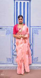 Seda de tejido suave de último diseñador con hilo de bordar Secuencia DE TRABAJO Impresión digital Saree - Product Image 2