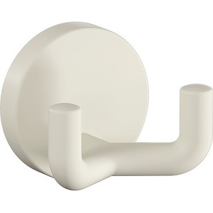 HEWI 477.90B025 Double <b>Hook</b> 43.5mm Polyamide 99 Pure White Matt 50mm Diameter Double Projection <b>Wall</b> <b>Hook</b> & Coat Rack - Product Image 1