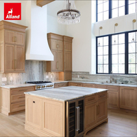 Armoires de cuisine modernes Allandcabinet en teck, résistantes à l'eau et aux insectes, avec rangement pour ustensiles en forme de U, meubles de cuisine modernes