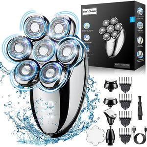 Afeitadora Inalámbrica para Hombre, Kit de Afeitado en Seco y Húmedo, Pantalla LED, Afeitadora Rotatoria para Hombres Calvos, Resistente al Agua IPX7 para Uso Corporal - Product Image 4