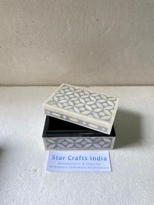 Caja de joyería decorativa de madera y hueso natural, caja organizadora de baratijas hecha a mano para reloj, pulsera y otra caja de accesorios - Product Image 5