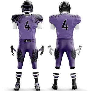 Uniforme de football américain sur mesure 100% polyester, respirant, manches courtes, maillot pour jeunes, adultes, grandes tailles, ensembles imprimés - Product Image 4
