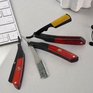 Barbier professionnel manche en bois rasoir droit personnaliser Salon rasoir manuel pour hommes visage propre - Product Image 3