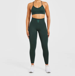 กางเกงออกกำลังกายเอวสูงลายตารางของผู้หญิงกางเกงออกกำลังกายฟิตเนสยางยืดปิดเอวสำหรับวิ่งโยคะ - Product Image 3