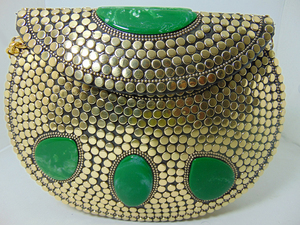 Indian Metal Mosaic Clutch Purse Ethnic Clutch <b>Bags</b> Jewel Stone Design Metal <b>Stud</b> Work Party Clutch-<b>bag</b> - Product Image 2