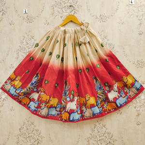 Shoryam Fashion Lehenga Choli rouge en polyester imprimé Kamdhenu, longueur ras du sol, pour filles, tenue de fête, Diwali, mariages, vêtements ethniques, recyclé - Product Image 6