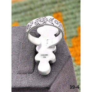 Southwest Style <b>Adjustable</b> Cotton Candy Mohave & Sterling Silver <b>Ring</b> Turquoise Inlay with Bezel Setting for Gift - Product Image 5
