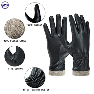 Gants en cuir véritable de haute qualité M S Corporation, style uni, doux, pour hommes, pour l'hiver - Product Image 4