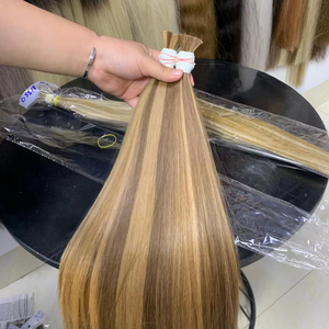 Prix de gros usine extensions de cheveux humains de luxe piano blond chaud droit en vrac premium brut vietnamien - Product Image 1