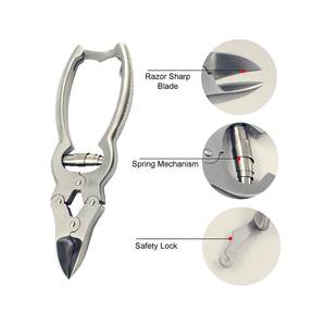 Coupe-ongles en porte-à-faux professionnel 6 ''coupe-ongles robuste en acier allemand mâchoires incurvées serrure à ressort de baril - Product Image 5