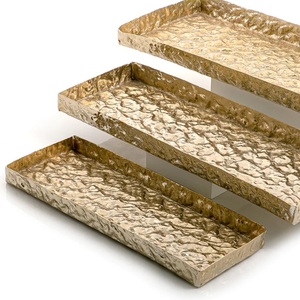 Bandeja de servicio de aperitivos de nueces de chocolate de metal irregular para hoteles y restaurantes Bandeja de vajilla de chocolate para Decoración - Product Image 6