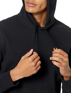Free Sample Men Winter Hoodie <b>Black</b> Set Sweatshirt 100% Cotton <b>Fleece</b> Regular Fit Long Sleeve Printed Pullover Wholesale - Product Image 4