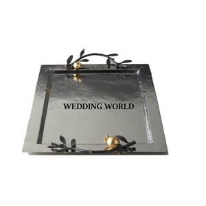 Handmade Rectangle-Shaped Stainless Steel Modern Luxury <b>Chocolate</b> Tray Hammered Finish Nickel Plate Eco-Friendly <b>Wedding</b> New - Product Image 1