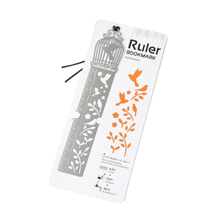 Mikailan-<span class=keywords><strong>Regla</strong></span> de marcapáginas de metal, 4 formas creativas huecas con cadena para leer, medir, estudiar, papelería - Product Image 1